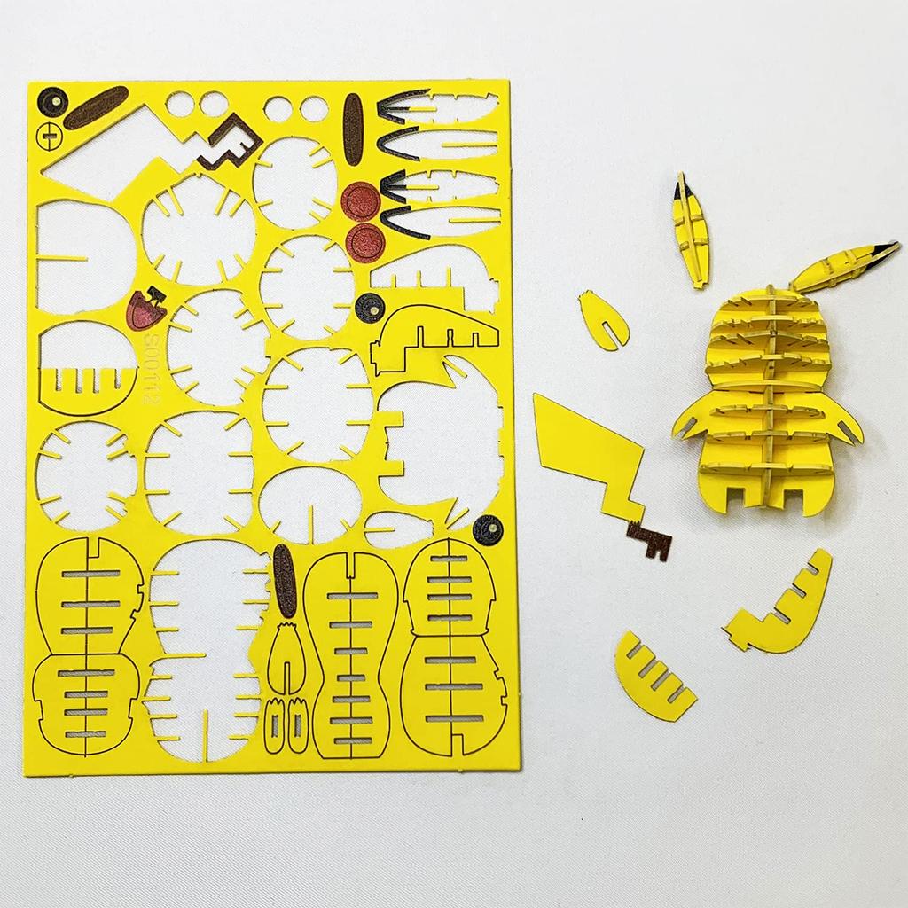 PLUS Pikachu 3D Paper Puzzle DIY Craft Kit for Kids and Adults Educational Toy for Boys and Girls 3D Perfect Gift for Adults Si-gu-mi Pokémon - - -