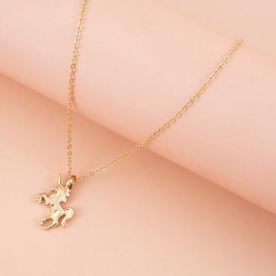 1pcs Unicorn Necklace Horse Shaped Alloy Plating Necklace For Women Fashion Trendy Necklace Jewelry