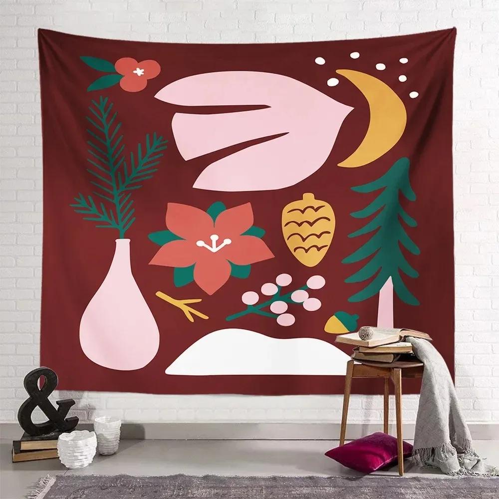 Botanical Art Tapestry Minimalist Design Unique Wall Decor for Living Room Perfect Gift for Plant Lovers