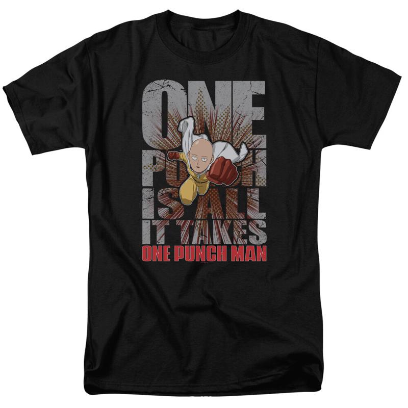 One Punch Man Is All It Takes T Shirt Mens Licensed Cartoon Black