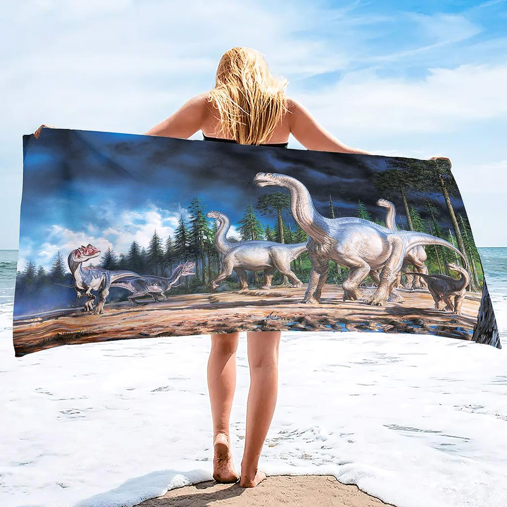 Dinosaur Beach Towel Jurassic World Animal Bath Towel Quick Dry Absorbent Soft Beach Blanket Travel Sport Spa Swim Pool Towels
