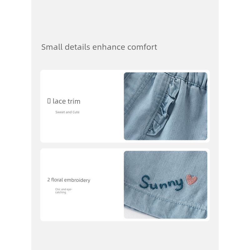 [Same Style as in the Mall] David Bella Children's Pants 2026 Summer New Style Girls' Thin Lyocell Denim Shorts