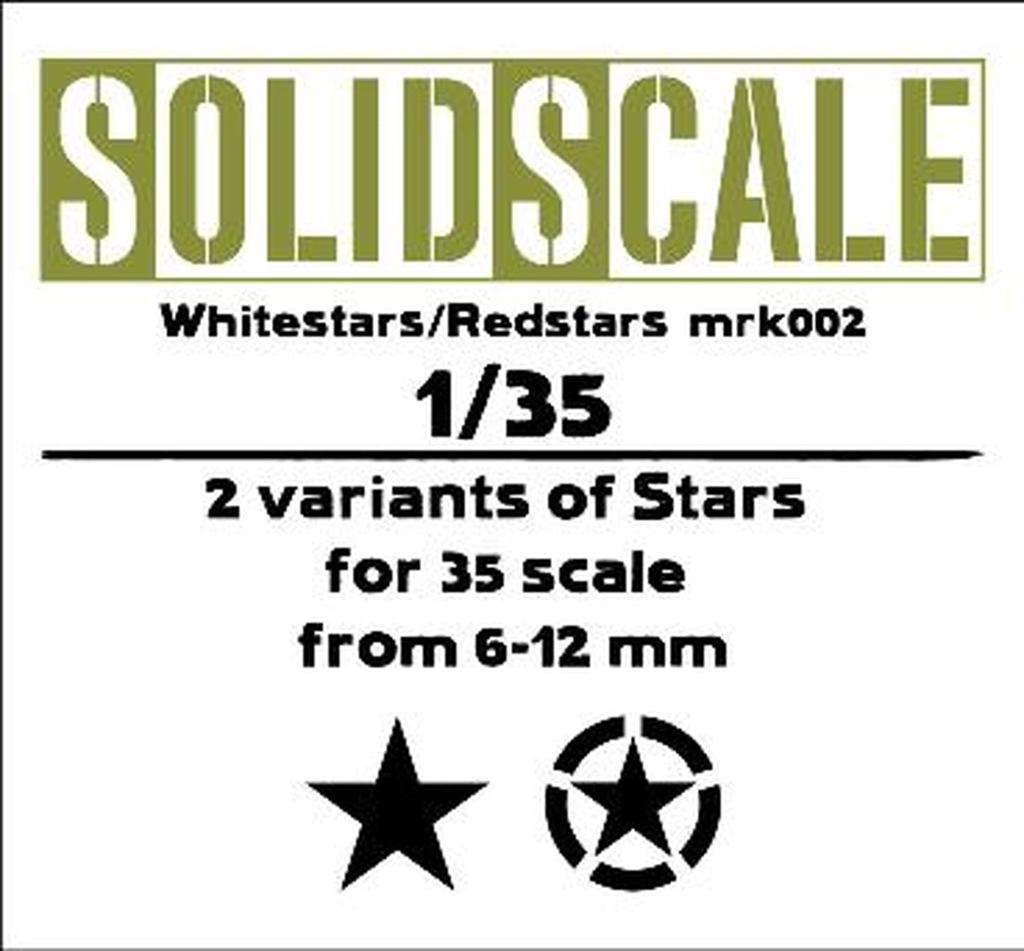 RT Diorama Solid Scale Allied Stars Masking Stickers for Plastic Models 1/35 6-12mm (2 Types) (RTDSOLMRK002-35)