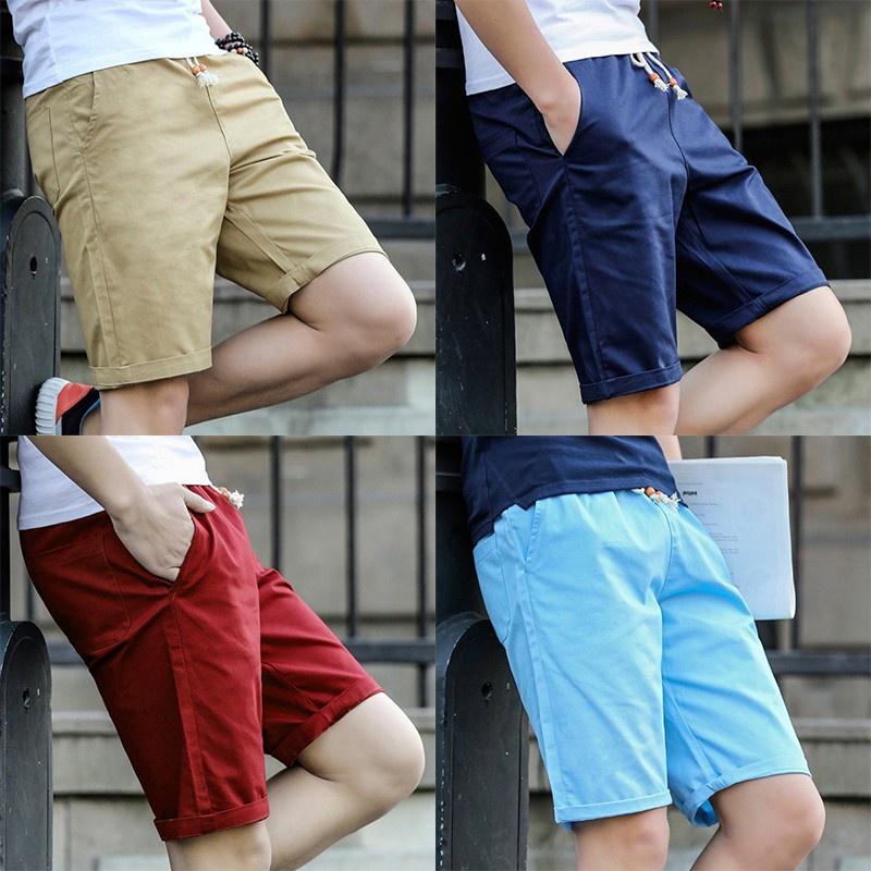 Men's Summer Mid-rise Straight Large Plus Size Casual Wild Five-point Pants