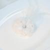 Vintage French Organza Flower Brooch with Ostrich Feathers and Rhinestones - High-Grade Garment and Shoe Ornament.
