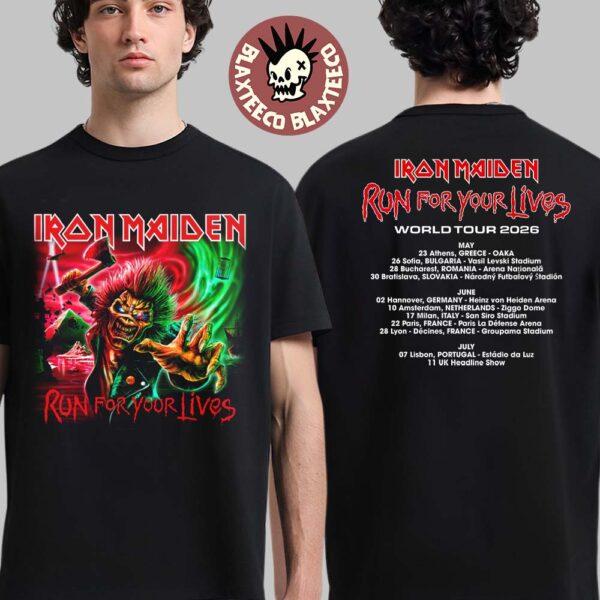 

Футболка Iron Maiden Run for Your Lives World Tour Eddie Suck The Soul Двостороння Чоловіча Оверсайз З Коротким Рукавом Жіночий Чоловічий Одяг M