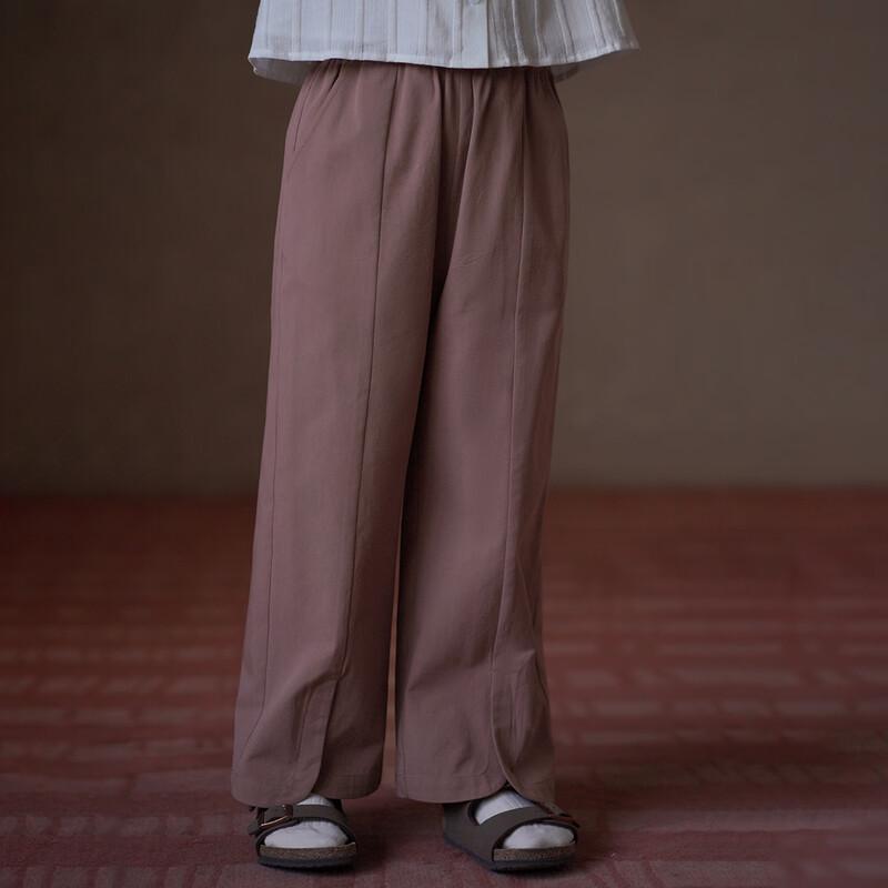Hacikis Kids Korean Style Sweet Taro Purple Straight-Leg Casual Pants 130