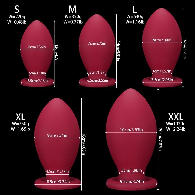Dragon Egg Anal Plug Huge Anal Plug Smooth Silicone Butt Plug Prostate Sex Toy For Women/Men Dilatador Anal Beads S,M,L,Xl,Xxl