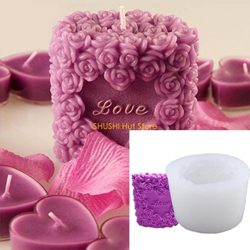 3D Rose Lovely Moulds Wedding Silicone Mould Decorating Silicone Moulds for Soap Scented Wax Gypsum D57B