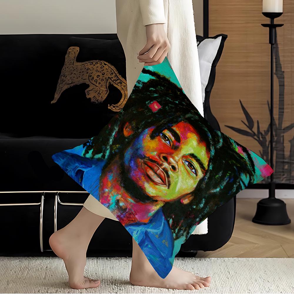 Keep Calm And Smoke Weed Bob Marley Cushion Cover Car Throw Pillow Case For Sofa Car Christmas Gift 40x40cm 45x45cm