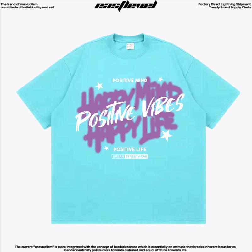 

Мужская футболка из хлопка в стиле ретро-стритстайл с рукописным английским принтом XL озеро синий