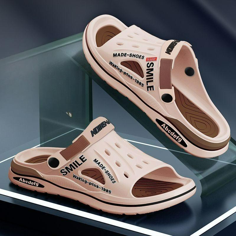 

Slippers, New Style, Durable, Summer Wear, Men s Casual, All-match, Men s Non-slip, Thick-soled, Beach Tide Dual-use 44-45 хакі