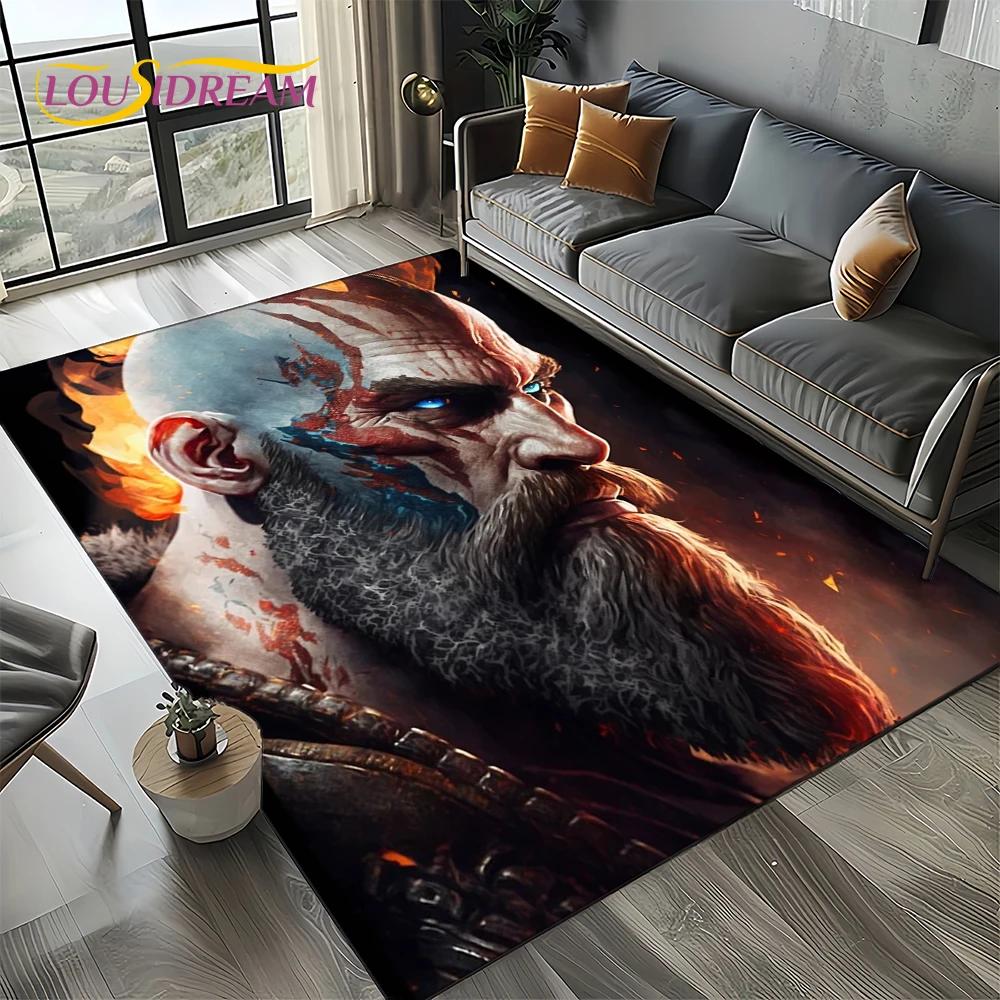 27 Style Kratos God of War Games Cartoon Carpet Rug for Living Room Bedroom Home Sofa Decoration,Kid Area Rug Non-slip Floor Mat