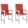 Low Backrest Cushions 2 Pcs. Melange Red 100x50x4 cm Fabric