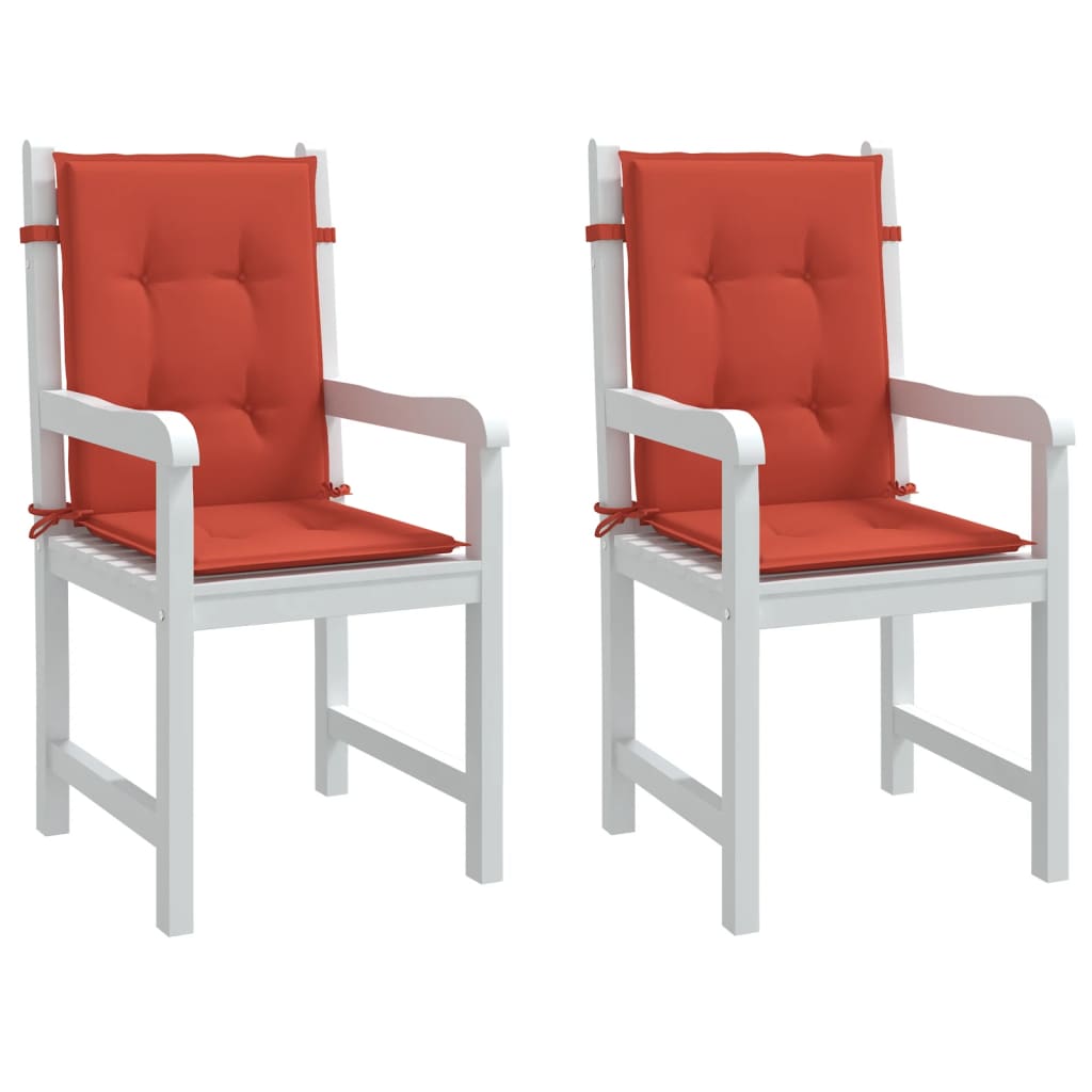 Low Backrest Cushions 2 Pcs. Melange Red 100x50x4 cm Fabric