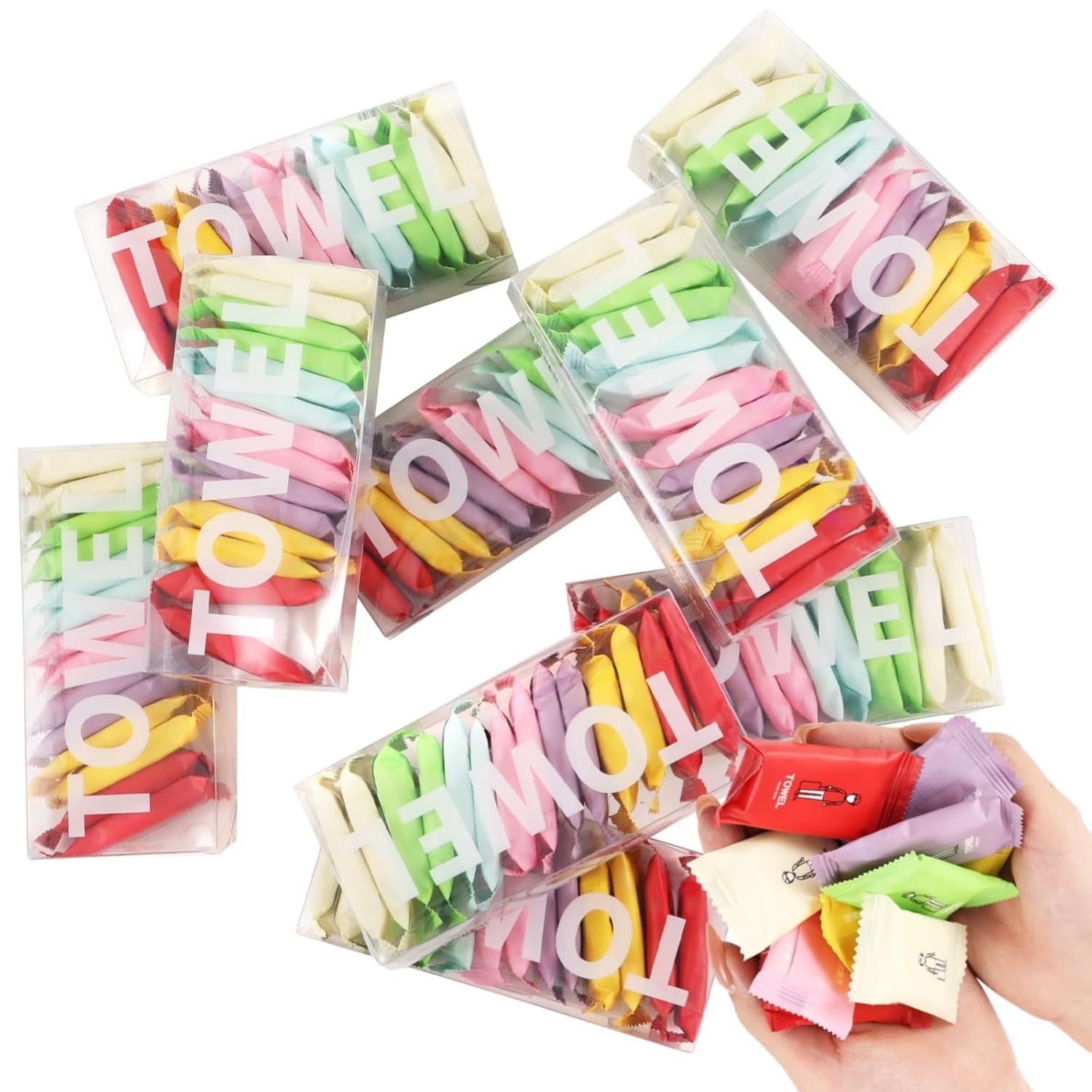 Dumleto Compressed Towels Tablets 14 PCS Compressed Towel Tablets, Mini Portable Compressed Towels, Disposable Face Cloth, Bulk Coin Tissues