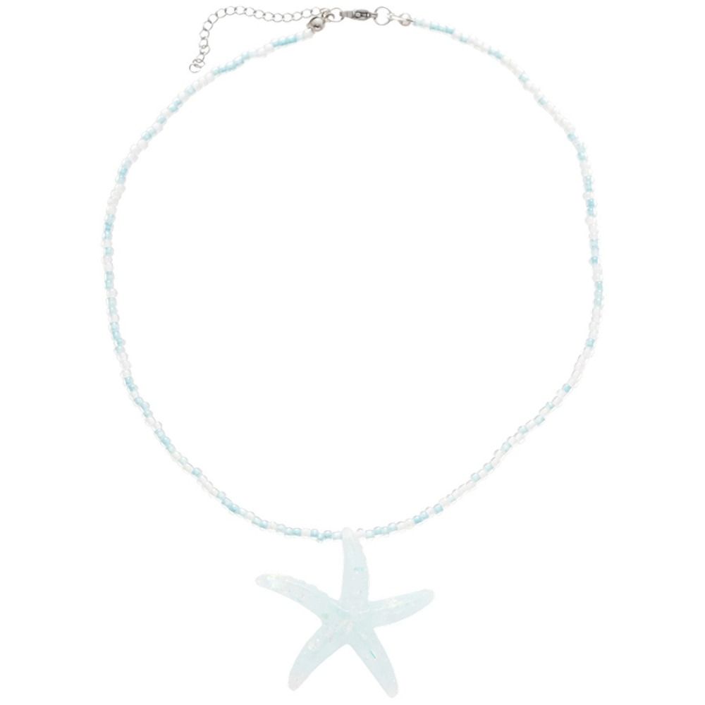 Bohemian Starfish Beaded Necklace Rice Beads Starfish Starfish Rice Beads Chain  Girls Couple
