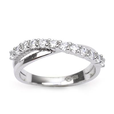 Silverring 'Sissi' silvervit (rhodiumpläterad) - 4 mm