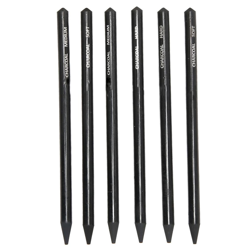 6pcs Charcoal Pencils Set Easy To Color Prevent Breakage Drawing Pencils for Sketching Drawing