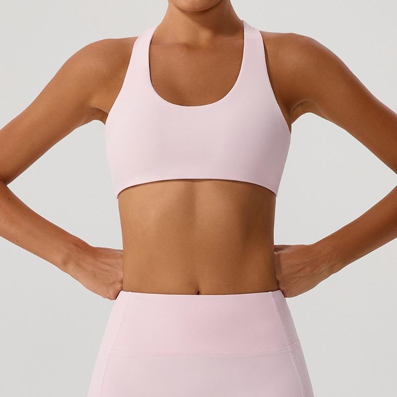 Women S Cross Heart Sleeveless Padded Yoga Bra For Workout