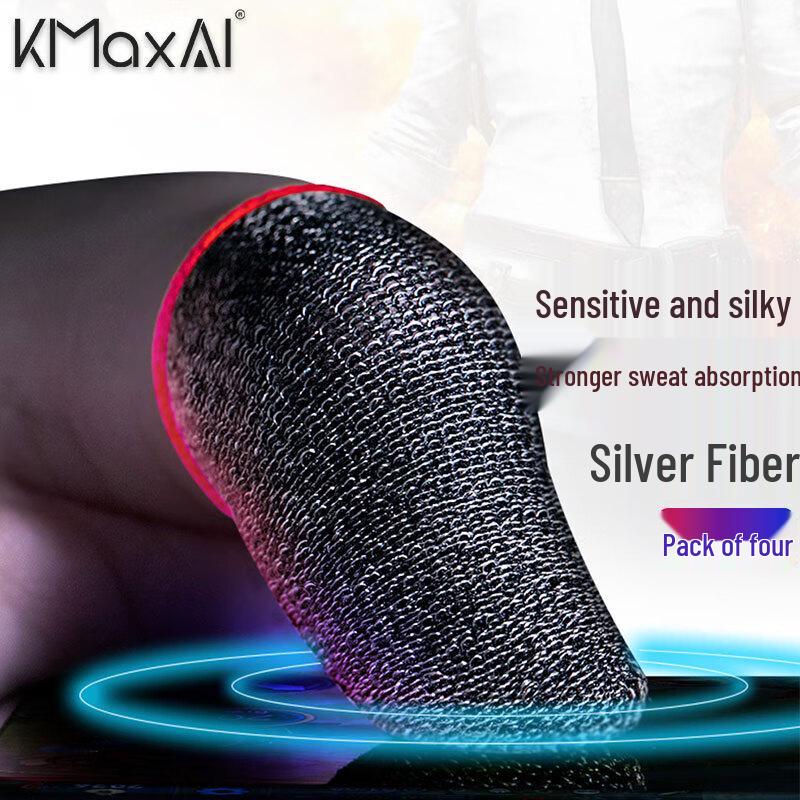 KMaxAI Silver Fiber Mobile Gaming Finger Sleeves