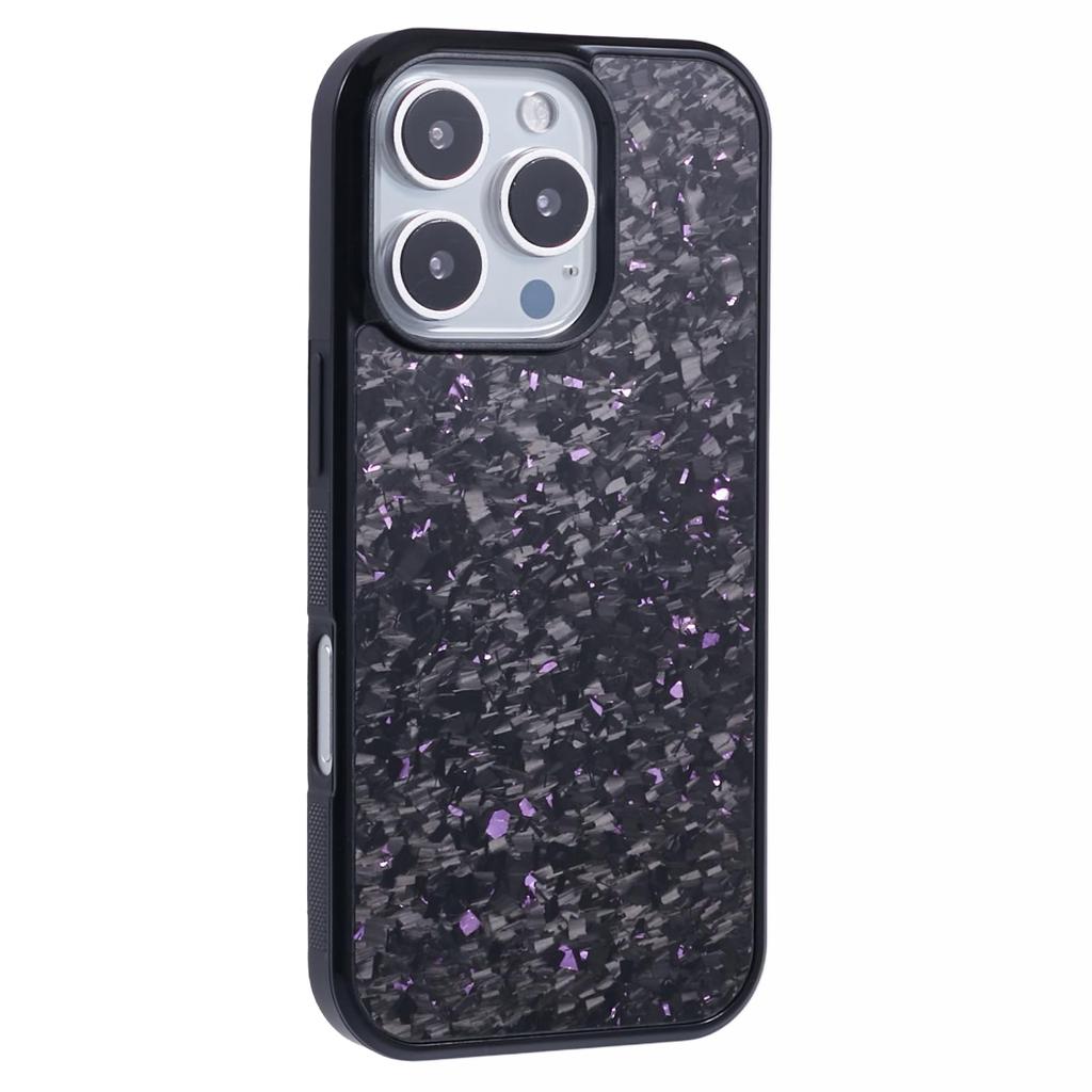 For iPhone 16 Pro Magnetic Case Forged Texture Aramid Fiber+TPU Anti-Slip Phone Cover