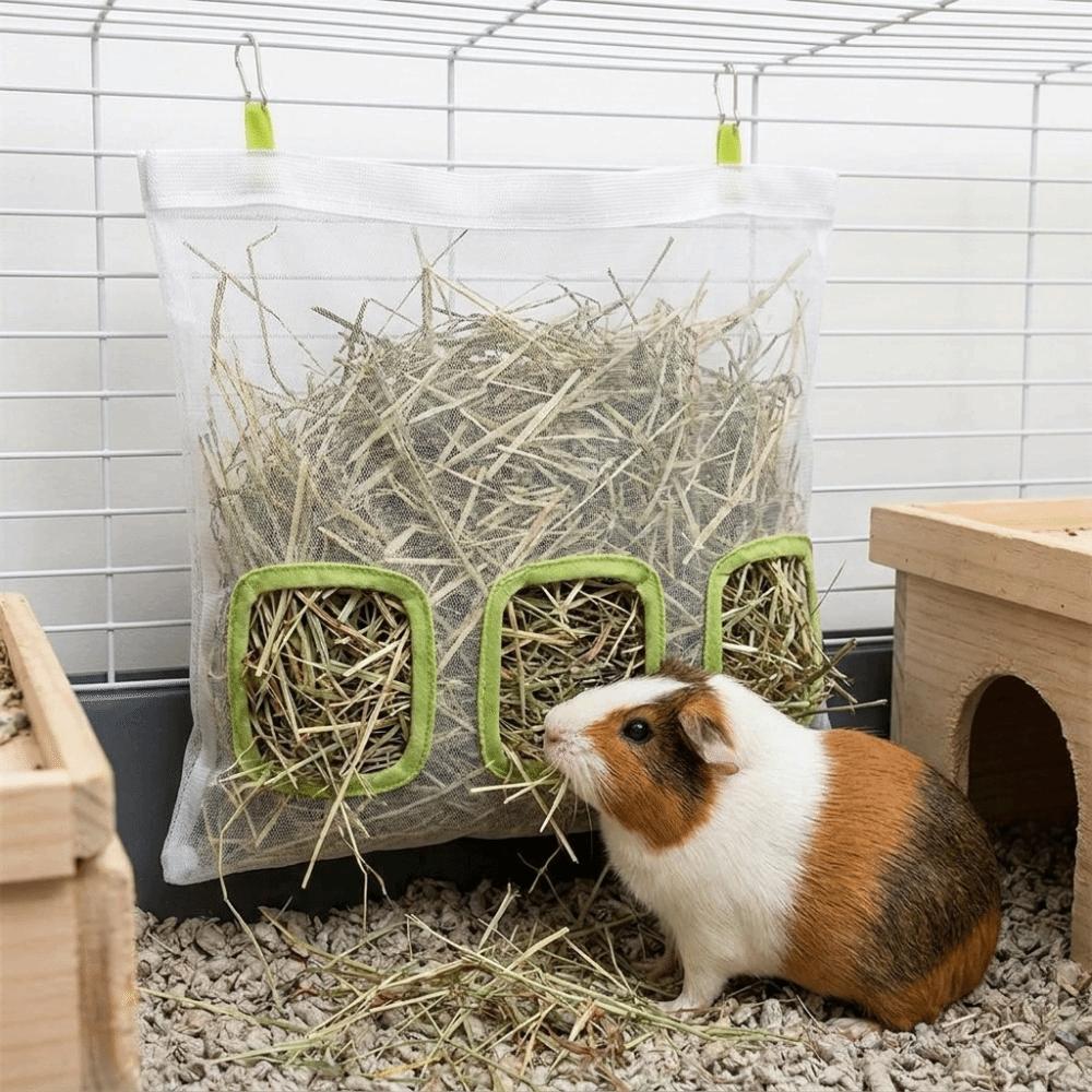 Leak-Proof Rabbit Hay Bag Large Capacity Pet Feeding Bag Hay Pouch Hanging Hay Feeder Indoor