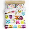Christmas Cartoon Owl Duvet Cover Bed Bedding Set For Double Home Textile Quilt Cover Pillowcases Bedroom Bedding Set (No Sheet)