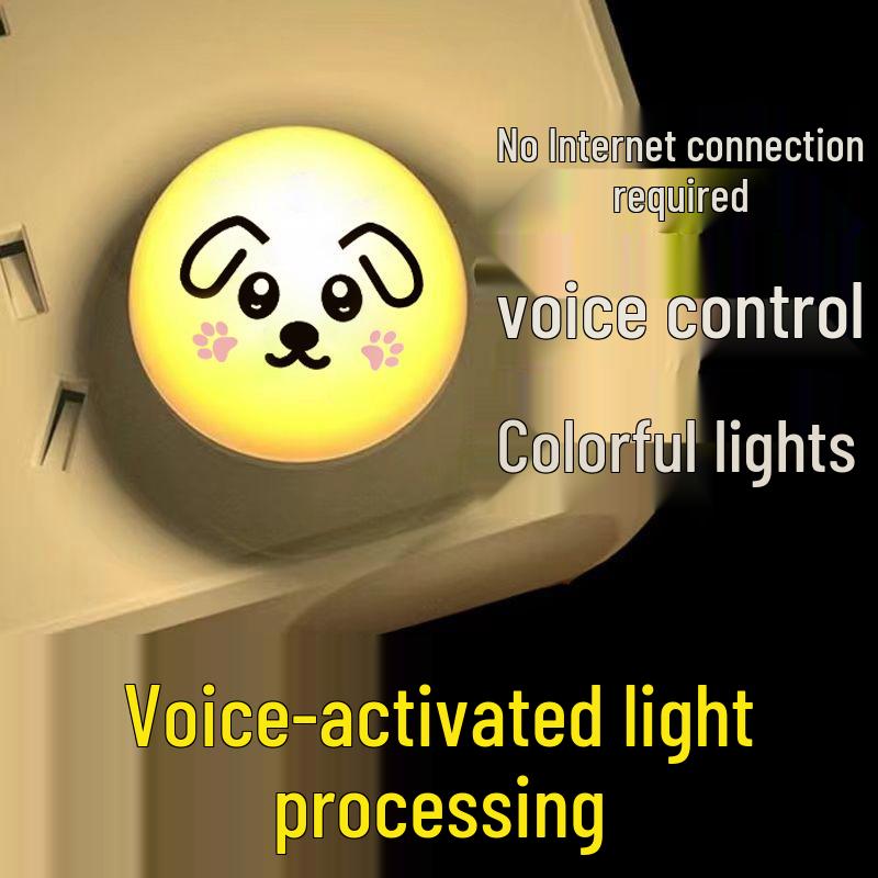 Creative Cartoon Dog Voice-Controlled Night Light - Portable LED Lamp