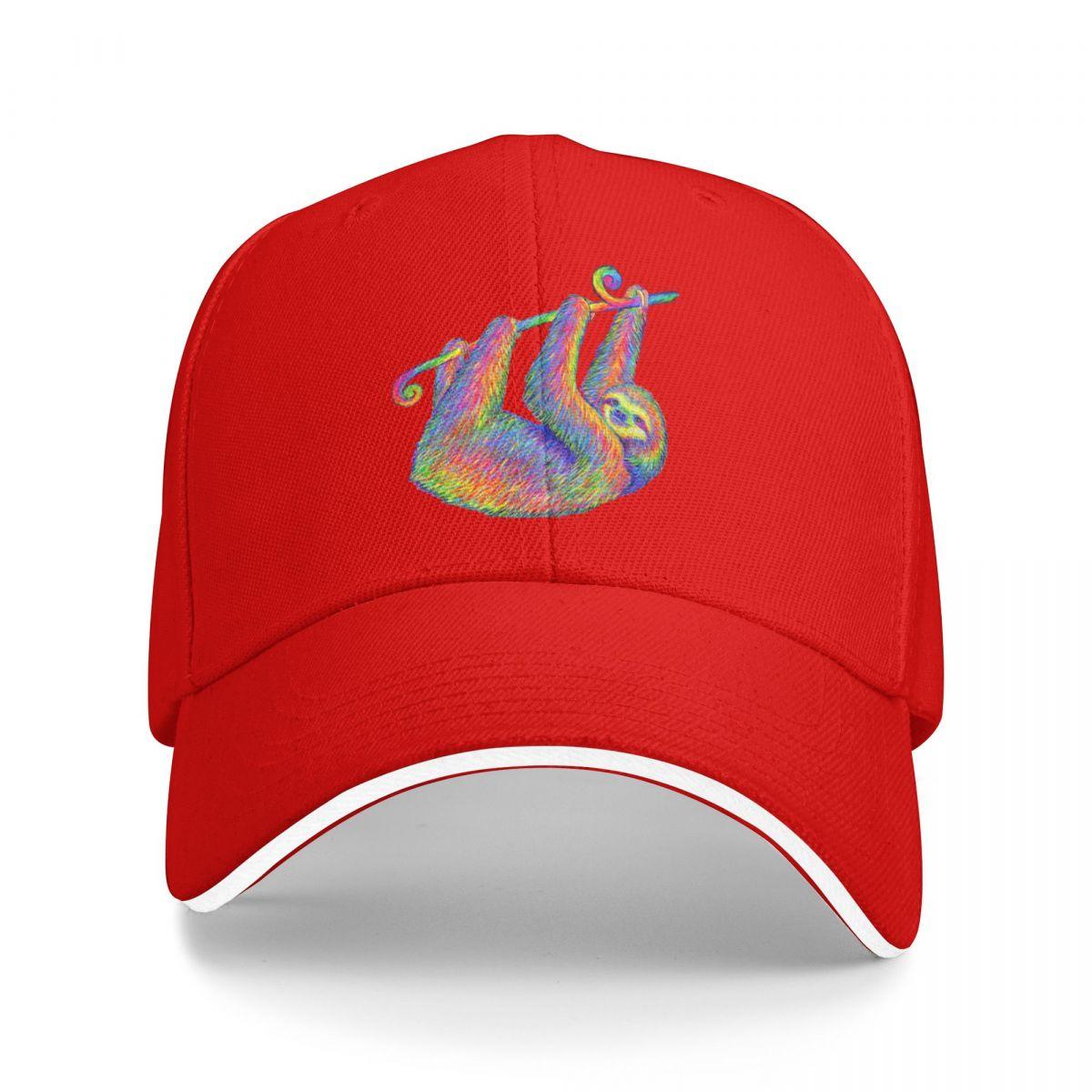 Hanging Around Psychedelic Sloth Baseball Cap hiking hat Luxury Brand Women Unisexs