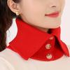 Women's Faux Collar Scarf Elegant Button-Down Neck Warmer Soft Stretchy Solid Color Winter Accessory for Outdoor & Casual Scarf