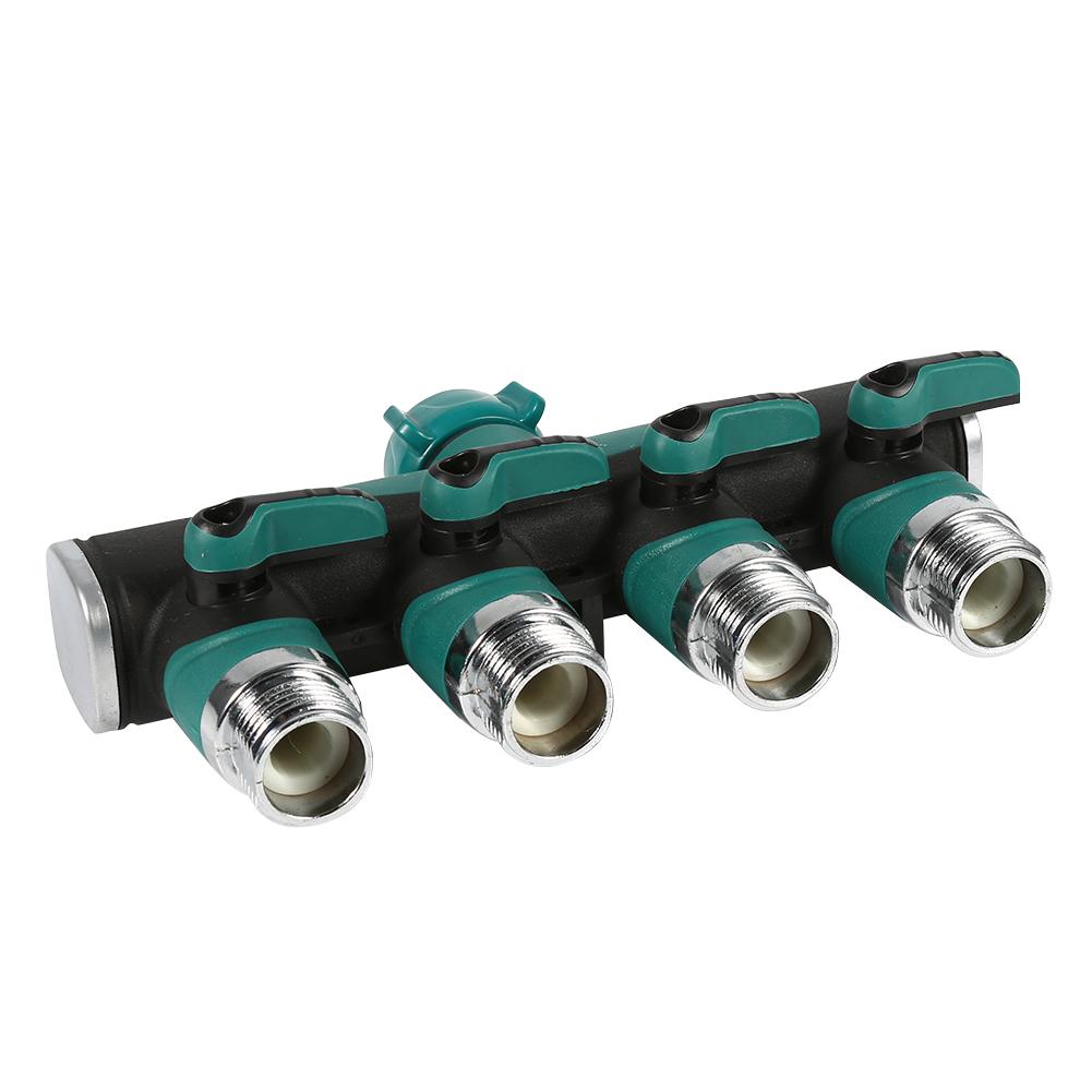 4 Way Water Tap Converter Connector Splitter Hose Pipe Adapter Garden Irrigation Watering