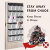 35 Pockets Over the Door Shoe Organizer Large Mesh Pockets With 4 Hooks Transparent Fabric Shoe Rack Storage Bag Box For Bedroom