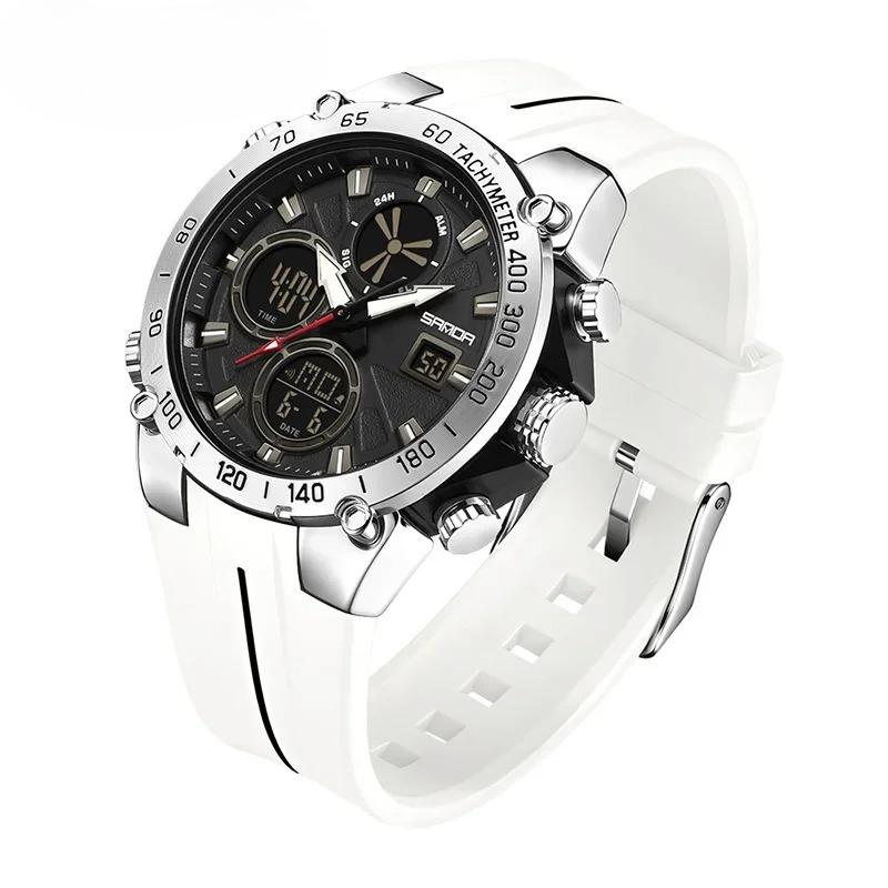 Top Fashion Men's Sports Watch Waterproof LED Analog Digital Dual Display Electronic Clock Stopwatch Men Quartz Wristwatch