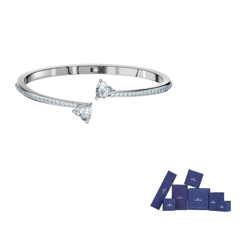 Swarovski Rhodium plated Bangles Womens S-Original brand box