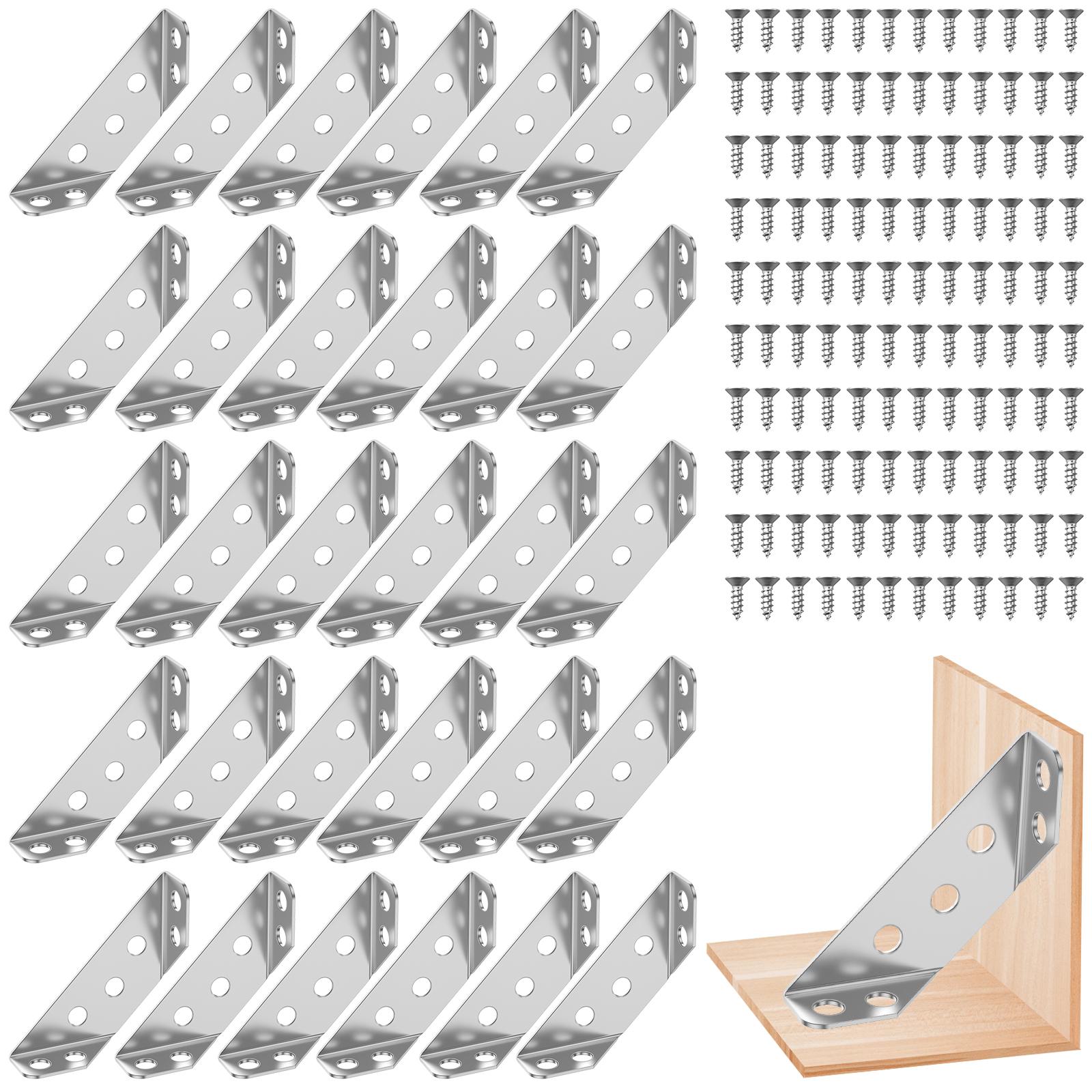 

30/251Sets Furniture Corner Connector Steel Angle Shelf Corner Bracket Chair Cabinet Support Universal CornerBrace Shelf Bracket
