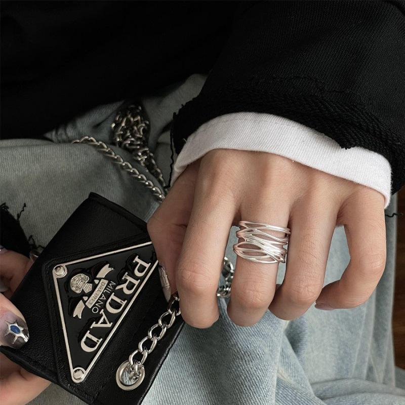 Twisted Wire Geometric Multi-Layer Openable Ring - Fashionable Index Finger Ring