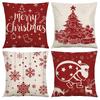 Christmas Theme Pillowcase Christmas Snowman Printed Linen Pillowcase High-value Car Pillowcase