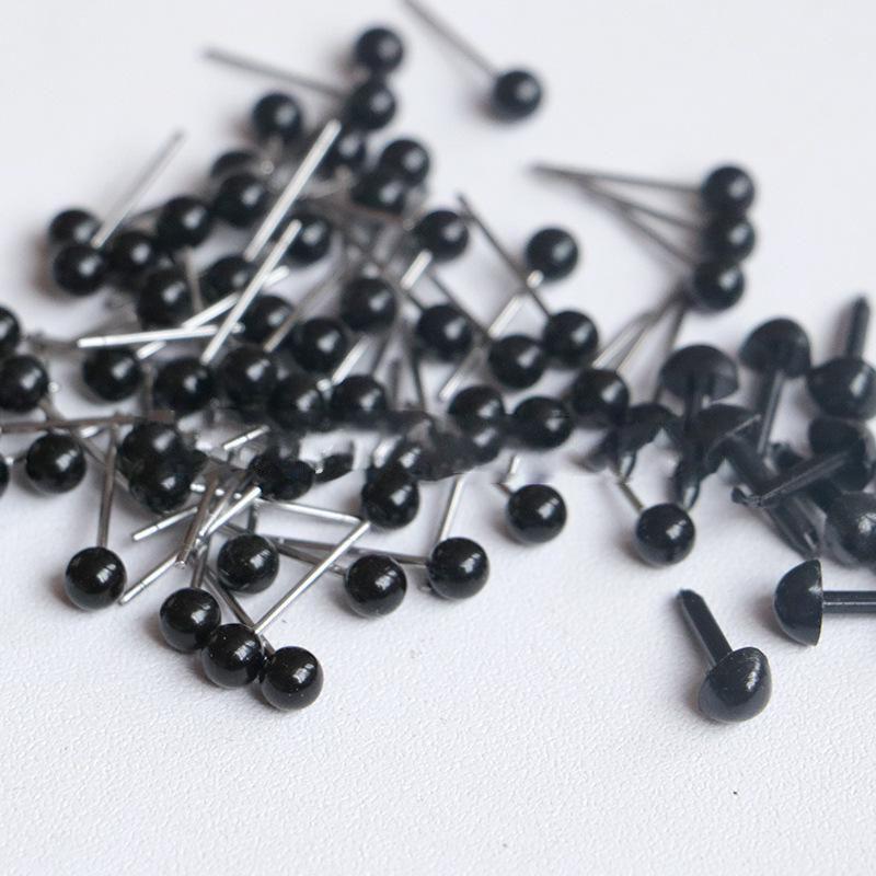 Handmade DIY Plush Twist Stick Accessories: Black Eyes & Nose for Puppy Dolls