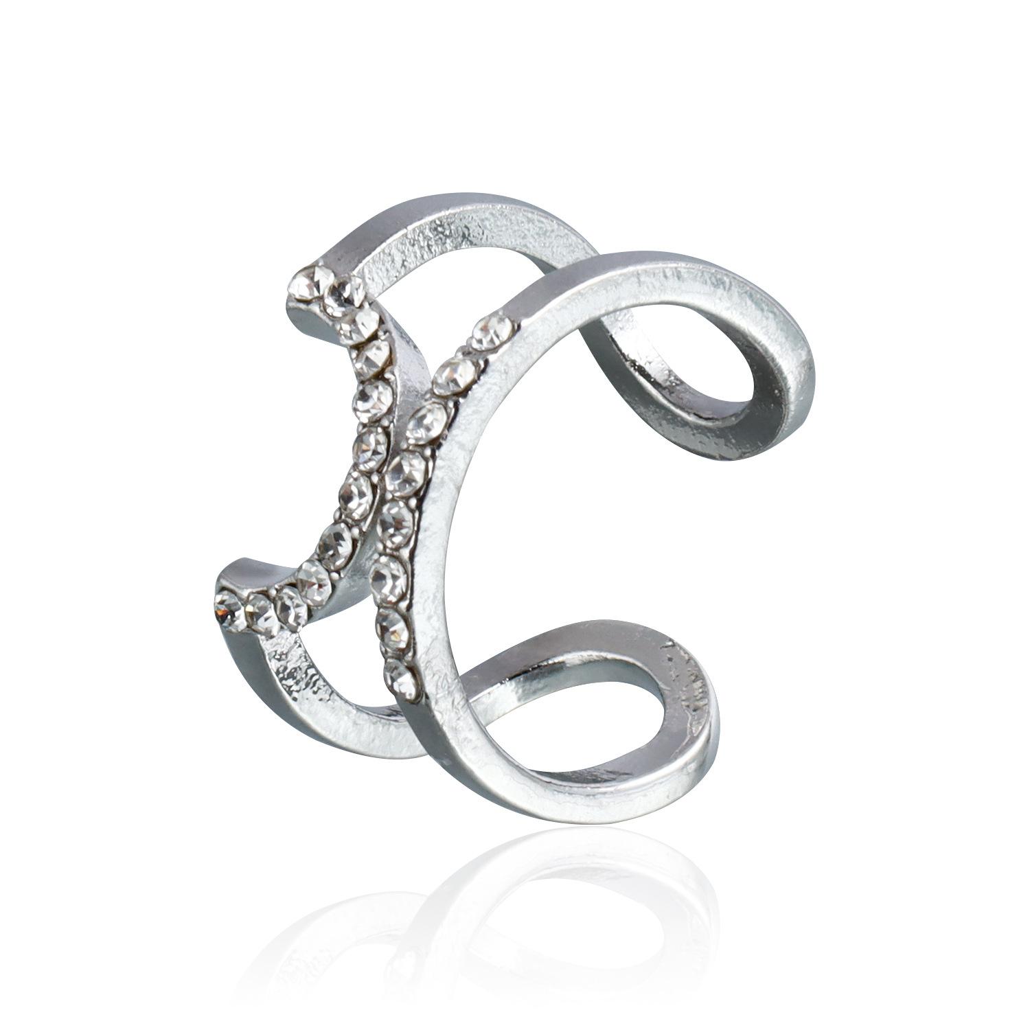 

Geometric light luxury rhinestone open ring, fashionable and exquisite U-shaped ring, manicure ring ring ring