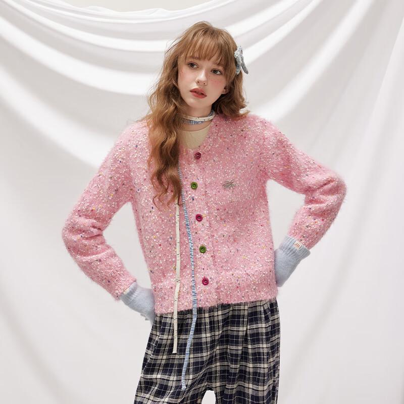 UNIFREE Small Fragrant Style Colorful Dot Knit Sweater