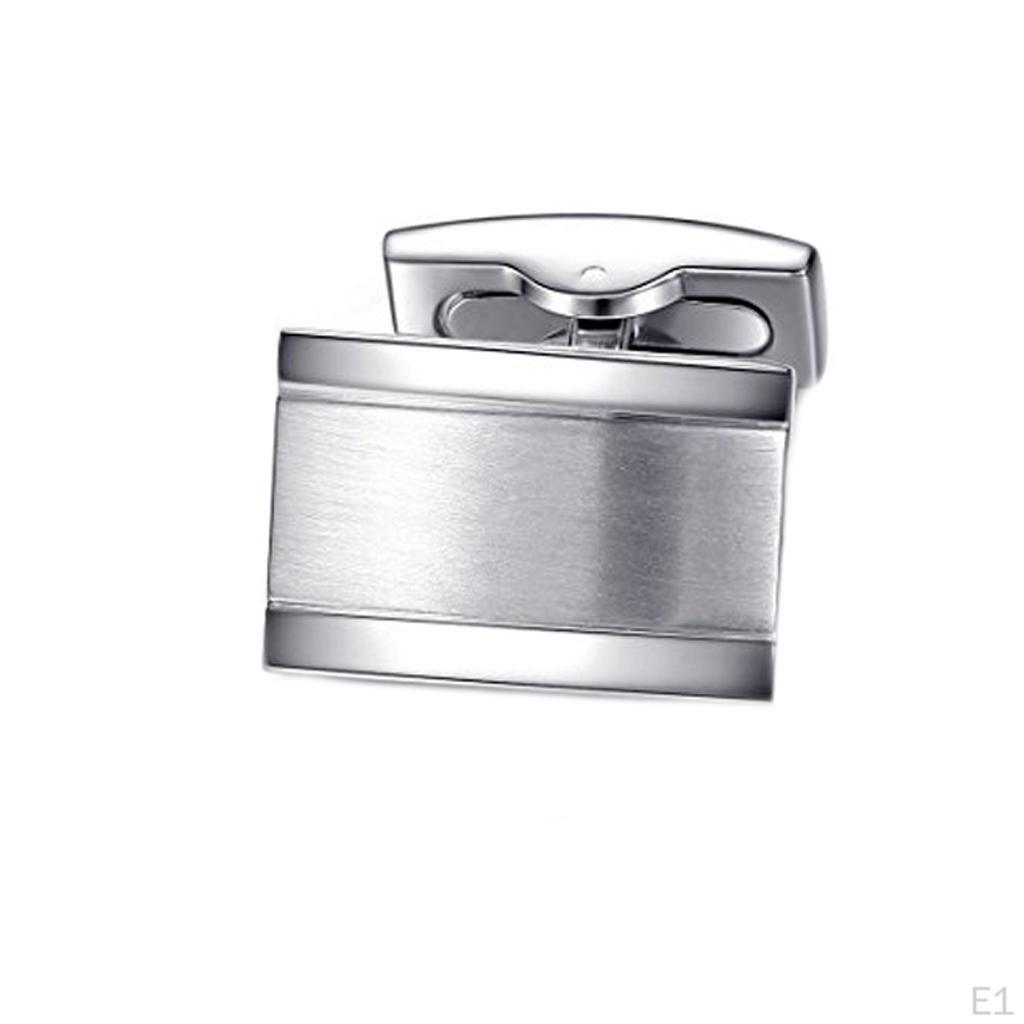 Rechteckiger Manschettenknopf aus gebürstetem Messing und Silber, luxuriöser Herren-Hochzeitsschmuck