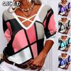 Women's Fashion Casual Short Sleeve V Neck Blouses & Shirts