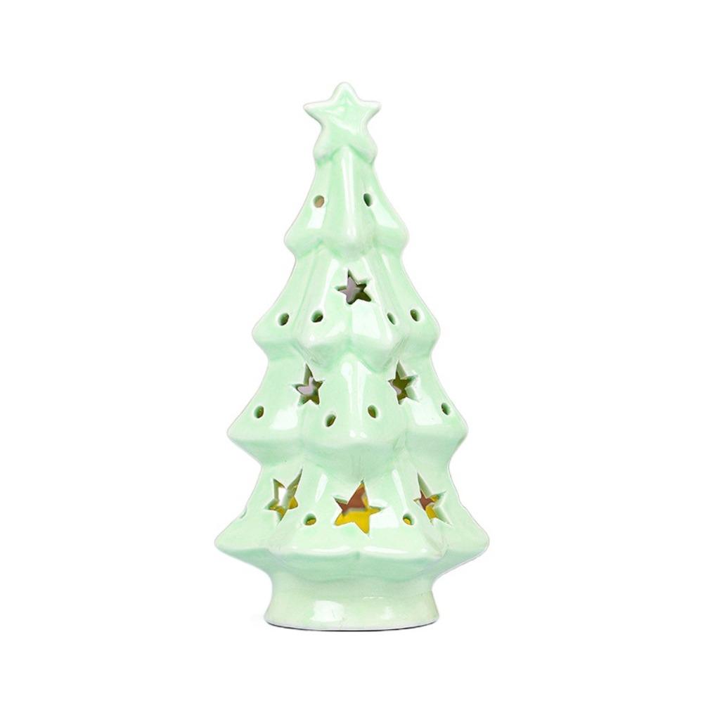 Crafts Ceramic Christmas Night Light Cute Creative Atmosphere Light Handmade Artificial Christmas Snowman Statue Gift