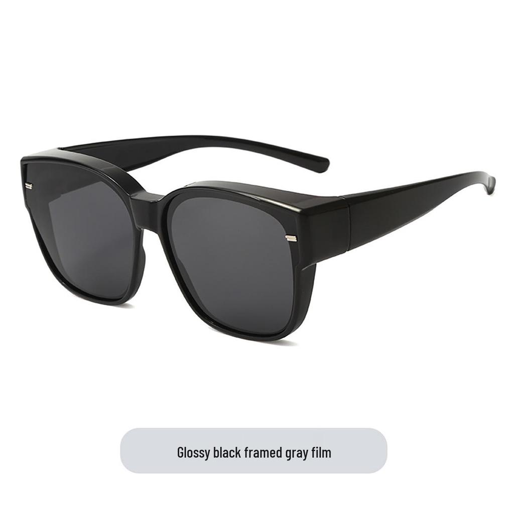 Unisex Polarized TR Clip-On Glasses Set - Trendy, Large Frame Sunglasses for Driving