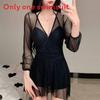 Classic Womens Swimsuit With Solid Color Long Sleeve For Swim And Water Sports