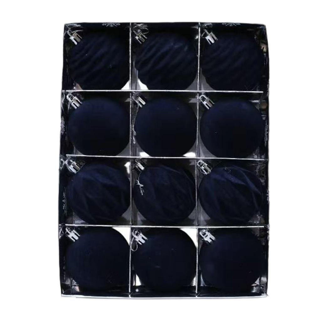 Christmas Tree Decorations 12Pcs Velvety Balls Vibranted Color Selection Ideal For Home Store Displays Parties