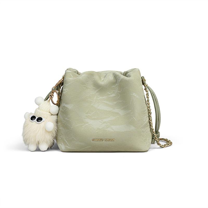 Bucket Bag 2025 New Leather Messenger Women's Bag Versatile High-end Light Luxury Niche Chain Shoulder Bag