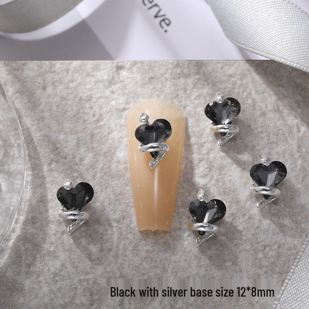 

Трендовый 3D хрустальный кристалл кривое сердце и змея ювелирные украшения для нейл-арта