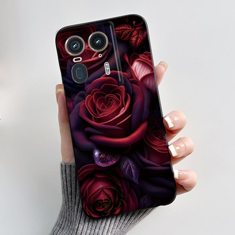 Soft Casing For Motorola Moto Edge 50 Ultra 5G Phone Case Black Matte Silicone Aesthetic Luxury Cute Cool Boys Girls Back Cover